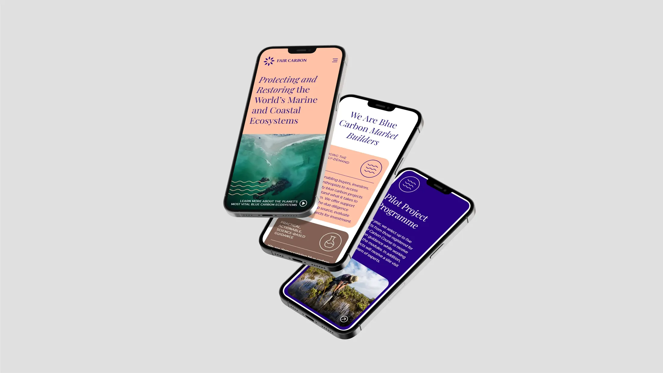 The Fair Carbon site on mobile