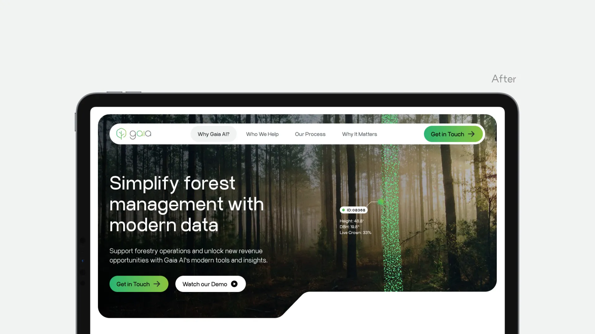 The new Gaia AI homepage on a laptop