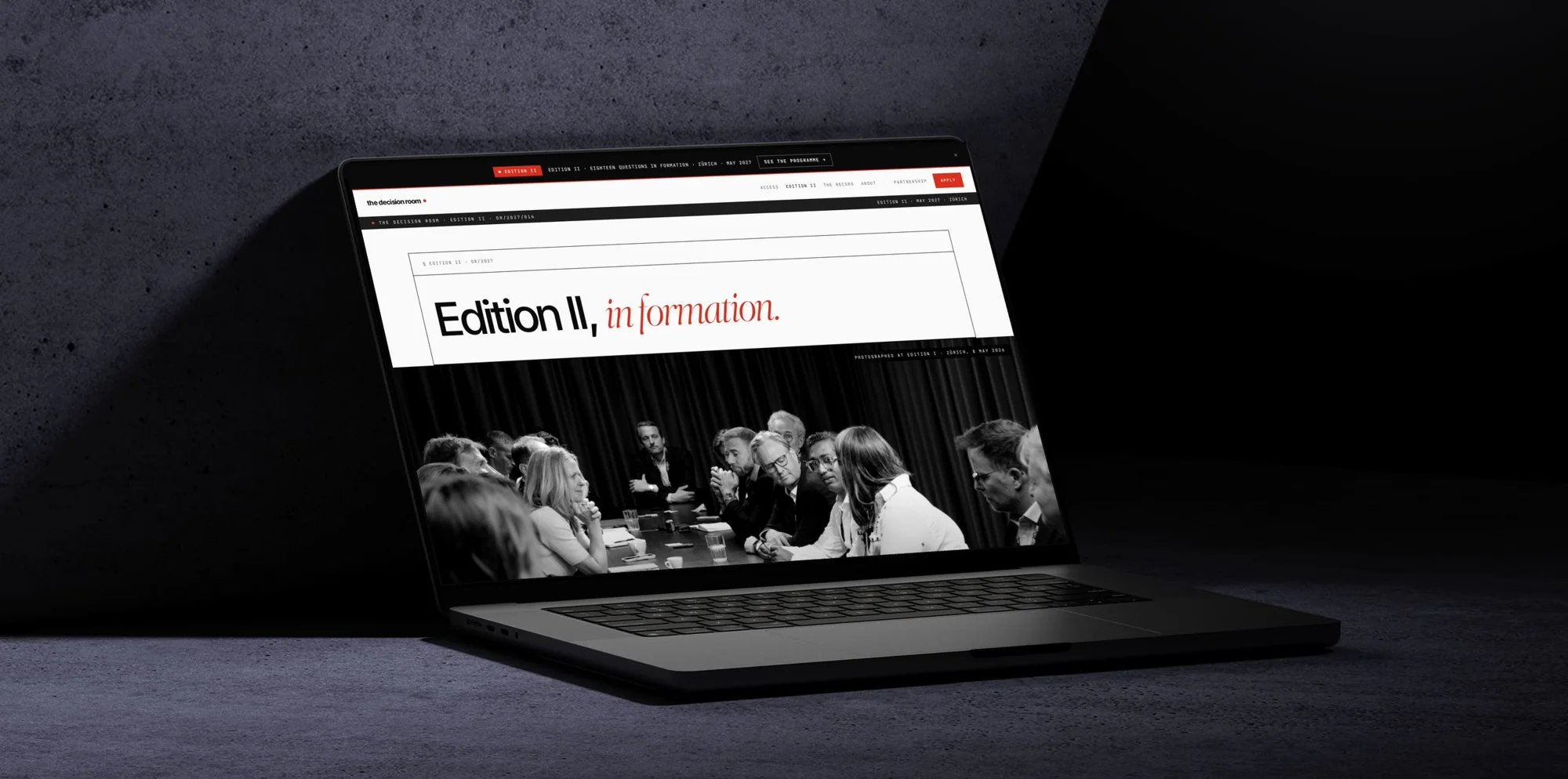 The Edition II page on a laptop